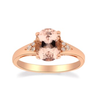 Gin & Grace 10K Rose Gold Morganite and Diamond Ring