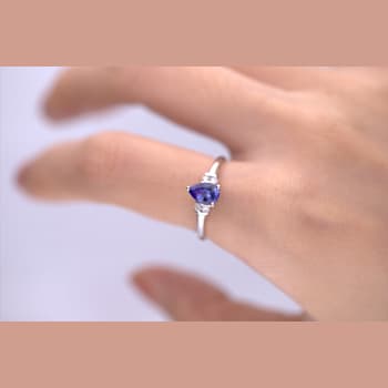 Gin & Grace 10K White Gold Tanzanite with Diamond  Ring