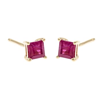 Gin & Grace 14K Yellow Gold Stud Earring with Genuine Ruby