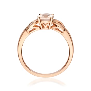 Gin & Grace 10K Rose Gold Morganite and Diamond Ring