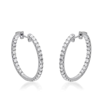 Gin & Grace 14K White Gold Natural Diamond Earring