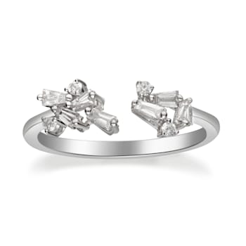Gin & Grace 14K White Gold Real Diamond Ring (I1)