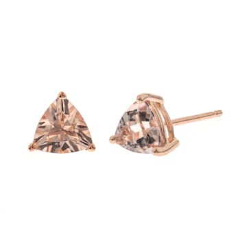 Gin & Grace 14K Rose Gold Stud Earring with Genuine Morganite