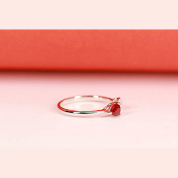 Gin & Grace 18K White Gold Ruby and Diamond Ring