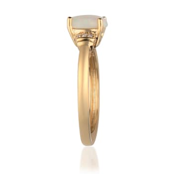 Gin & Grace 14K Yellow Gold Natural Australian Opal & Real
Diamond (I1) Statement Ring