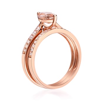 Gin & Grace 14K Rose Gold Morganite with Diamond (I1) Ring