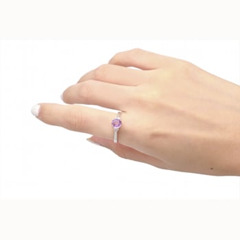 Gin & Grace Platinum 950 Diamond Ring with Purple Sapphire