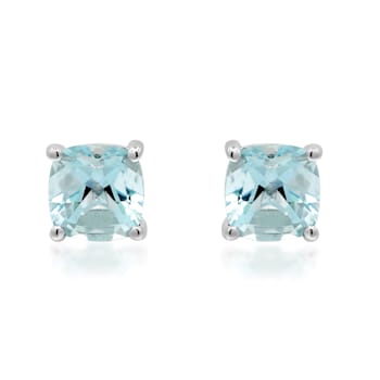 Gin & Grace 14K White Gold Aquamarine Stud Earring