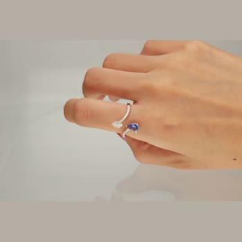 Gin & Grace 14K White Gold Tanzanite and Diamond Ring (I1)