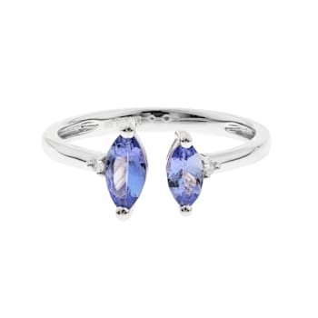 Gin & Grace 925 Sterling Silver Tanzanite & Diamond Ring (I1)