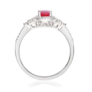 Gin & Grace 14K White Gold Ruby and Diamond Ring