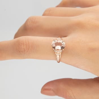 Gin & Grace 10K Rose Gold Morganite and Diamond Ring