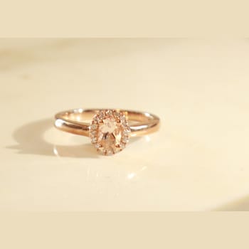Gin & Grace 10K Rose Gold Morganite Ring with Diamonds