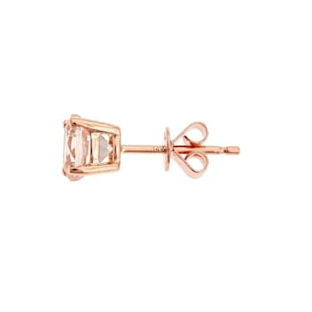 Gin & Grace 14K Rose Gold Stud Earring with Genuine Morganite