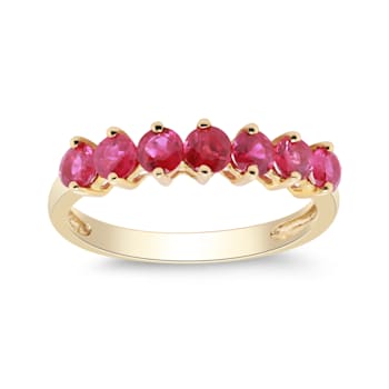 Gin & Grace 14K Yellow Gold Anniversary Engagement Ring (I1) with
Genuine Ruby