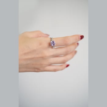 Gin & Grace 14K White Gold Natural Light Pink Amethyst Diamond (I1) Ring