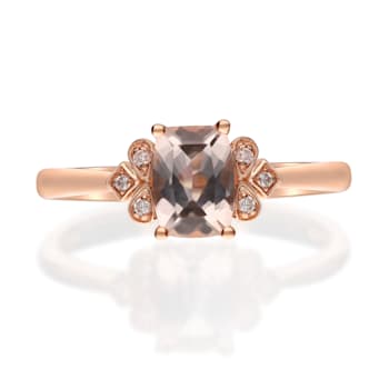 Gin & Grace 10K Rose Gold Morganite Ring with Diamonds