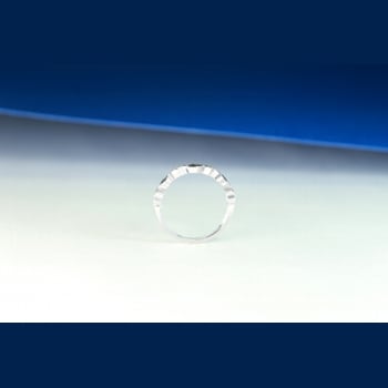 Gin & Grace 18K White Gold Real Diamond Ring (I1) with Natural Blue Sapphire