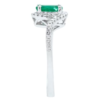 Gin & Grace 14K White Gold Emerald & Diamond Ring