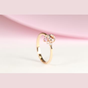 Gin & Grace 18K Rose Gold Real Diamond Ring (I1) with Morganite
& Pink Sapphire