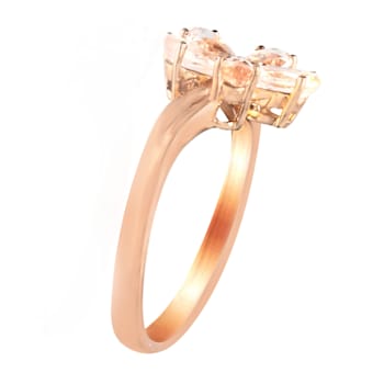 Gin & Grace 10K Rose Gold Real Diamond Anniversary Engagement Ring
(I1) with Genuine Morganite