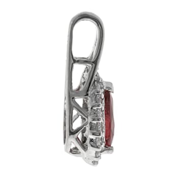 Gin and Grace 14K White Gold Ruby Pendant with Diamonds