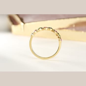 Gin & Grace 18K Yellow Gold Real Diamond Ring (I1) with Natural
Multi & Semi-Precious
