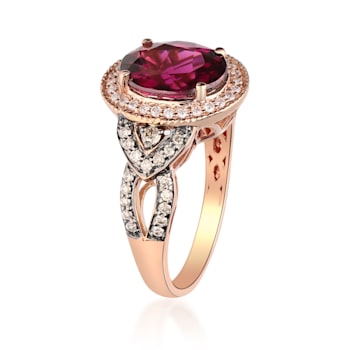 Gin Grace 14K Rose Gold Real Diamond Ring (I1) with Raspberry color
Natural Rhodolite Garnet