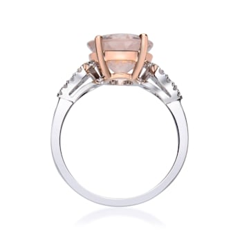 Gin & Grace 14K Two Tone Gold Morganite with Diamond Ring