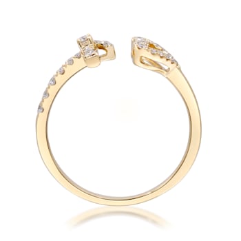 Gin & Grace 14K Yellow Gold Round-cut Real White Diamond (I1) Ring
