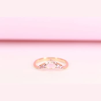 Gin & Grace 18K Rose Gold Ring with Genuine Morganite & Natural
Pink Sapphire