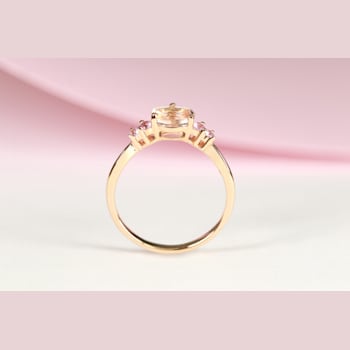 Gin & Grace 18K Rose Gold Ring with Genuine Morganite & Natural
Pink Sapphire