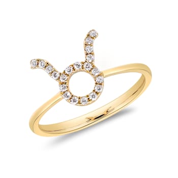 Gin & Grace 10K Yellow Gold Real Diamond Ring (I1)