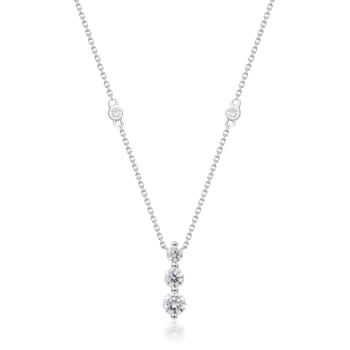Gin & Grace 14K White Gold Natural White Diamond Necklace