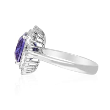 Gin & Grace 18K White Gold Tanzanite With Diamond Ring