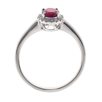 Gin and Grace 10K White Gold Ruby Ring with Diamonds