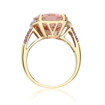 Gin & Grace 14k Rose Gold Morganite With Diamond Ring