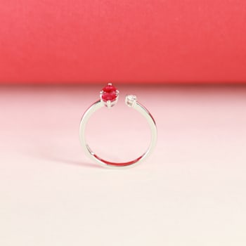 Gin & Grace 18K White Gold Ruby and Diamond Ring