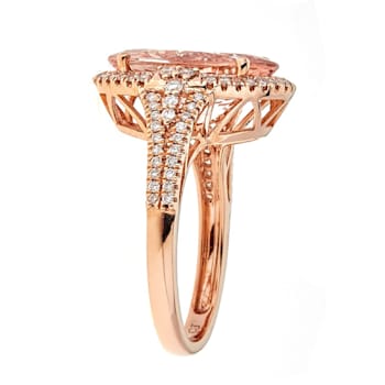 Gin & Grace 14K Rose Gold Real Diamond Big Statement Ring (I1) with
Genuine Morganite