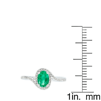 Gin & Grace 14K White Gold Emerald & Diamond Ring