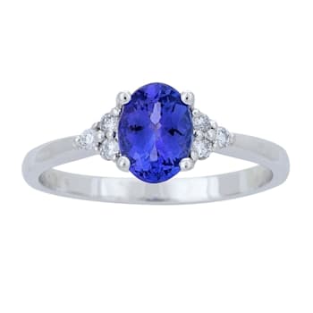 Gin & Grace 14K White Gold Tanzanite and Diamond Ring