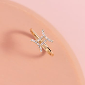 Gin & Grace 10K Yellow Gold Real Diamond Ring (I1)