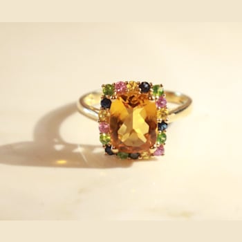 Gin & Grace 10K Yellow Gold  Citrine  with Citrine Tsavorite and Multi-Sapphire