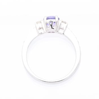 Gin & Grace Platinum 950 Diamond Ring with Purple Sapphire