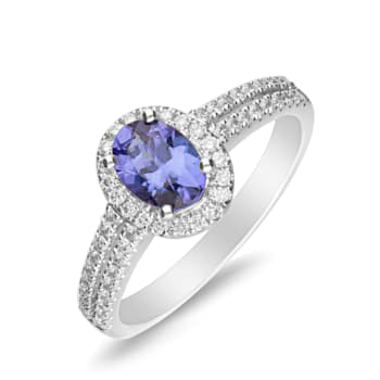 Gin & Grace 14K White Gold Tanzanite and Diamond Ring