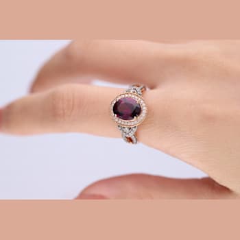 Gin Grace 14K Rose Gold Real Diamond Ring (I1) with Raspberry color
Natural Rhodolite Garnet