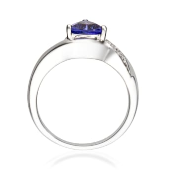Gin & Grace 925 Sterling Silver Real Diamond Ring (I1) with Genuine
Blue Tanzanite