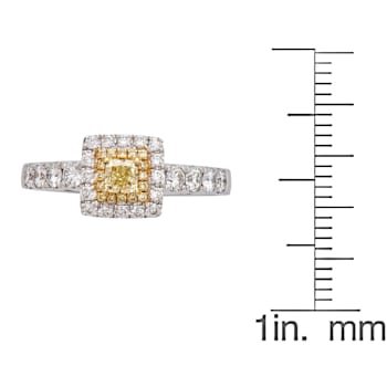 Gin & Grace 18K Triple Tone Gold Real Diamond Ring (I1) with Natural
Yellow Diamond