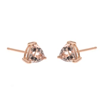 Gin & Grace 14K Rose Gold Stud Earring with Genuine Morganite