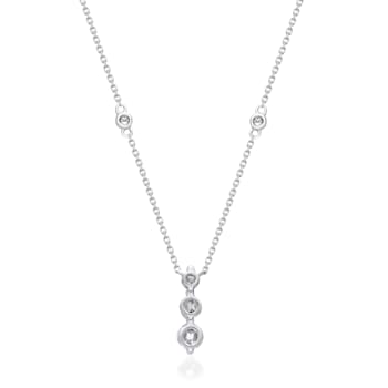 Gin & Grace 14K White Gold Natural White Diamond Necklace